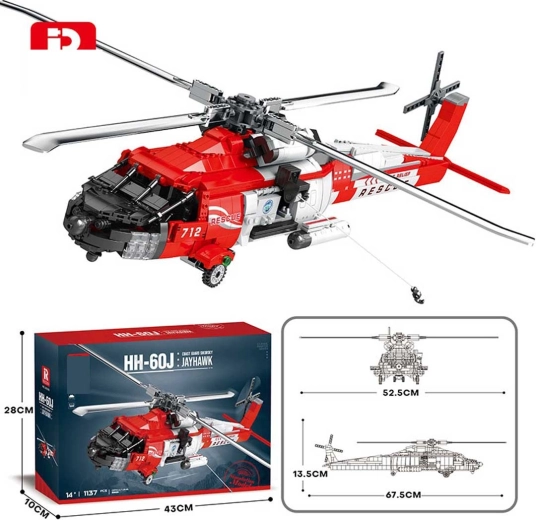 Stavebnica z kociek záchranný vrtuľník HH-60J Jayhawk 1137 dielikov