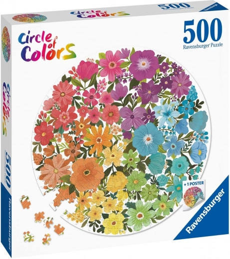 ravensburger puzzle kruh farieb – kvety 500 dielikov