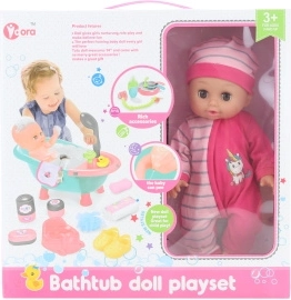 bábätko s vaničkou a doplnkami 28 cm so zvukom