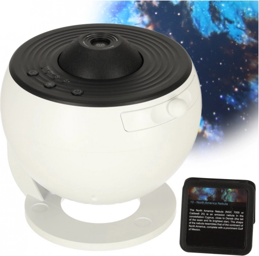 Projektor nočnej oblohy LED planetárium s USB, 12 diskami a časovačom 360°