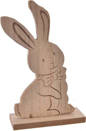 Drevený zajačik béžový 18 cm