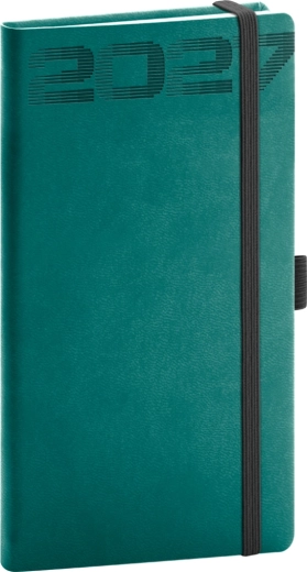 Notique vreckový diár Aprint Top 2027 petrolejový 9 × 15,5 cm