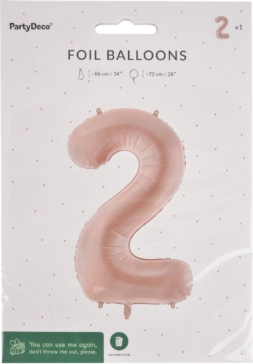 Fóliový balón číslo 2 béžový 72 cm