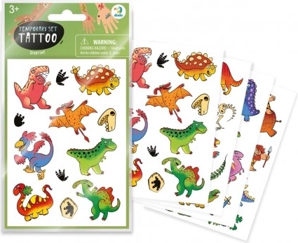 Dočasné tetovanie Dinosaury, 4 listy