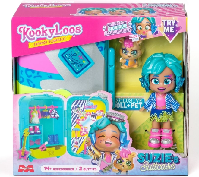 Bábika KookyLoos Suzie Q v kufríku
