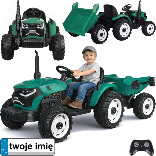 Elektrický detský traktor s prívesom a vyklápacou korbou 24V