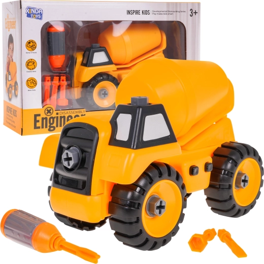 Stavebná miešačka na skladanie pre deti 3+ so skrutkovačom a 3 bitmi – Betónovacia miešačka