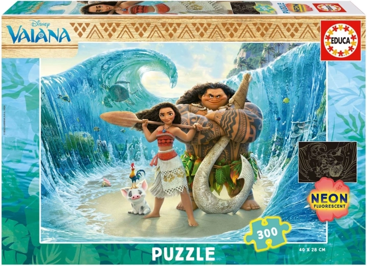 EDUCA svietiace puzzle Odvážna Vaiana, 300 dielikov