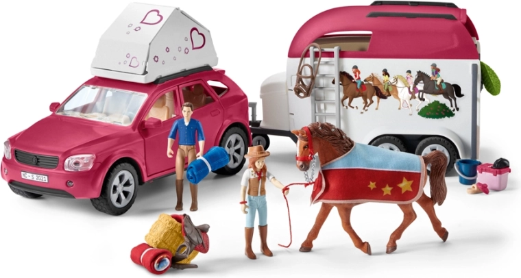 Schleich Horse Club dobrodružné SUV s prívesom na kone a figúrkami