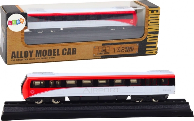 Zberateľský model vlaku červeno‑biely 1:48 kovový