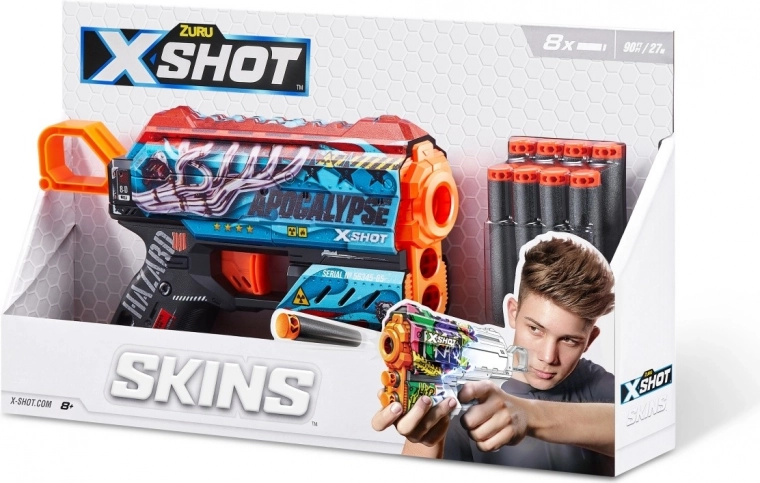 Pištoľ na penové šípky X-SHOT SKINS FLUX, 8 šípok