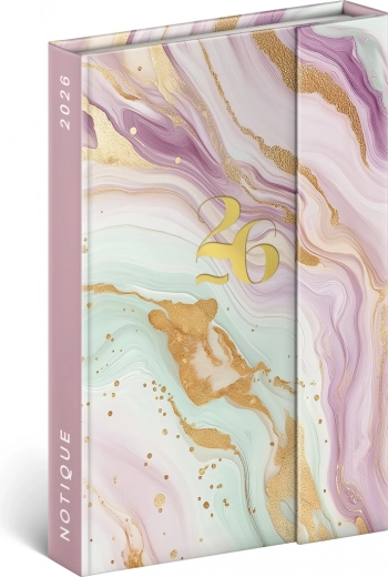 Notique Týždenný Magnetický Diár Ružový Mramor 2026