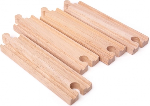 Dlhé rovné koľaje BIGJIGS RAIL 21 cm – 4 ks