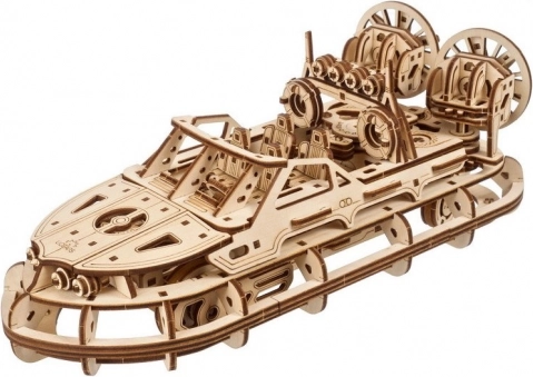 Ugears záchranné vznášadlo – 3D drevené mechanické puzzle