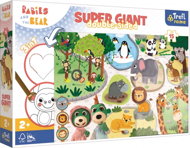 Obrovské puzzle 15 dielikov Bobaski v ZOO