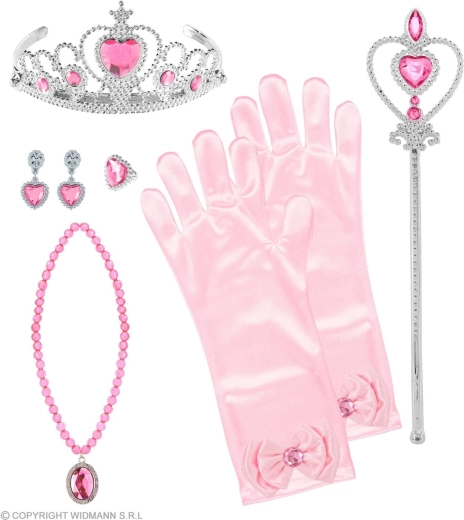 Princeznovská sada (tiara, rukavice, náhrdelník, náušnice, žezlo) - 1 kus