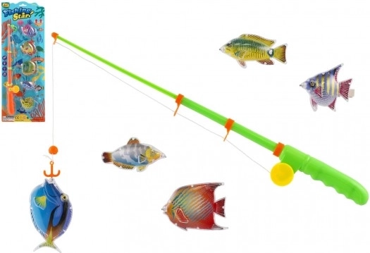 Magnetická rybárska sada pre deti – prút 39 cm a 5 rybičiek