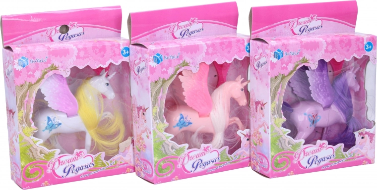 Jednorožec s farebnou hrivou 12 cm