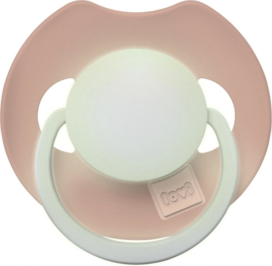 Svietiaci silikónový cumlík LOVI Prime 0–6 m, Blush