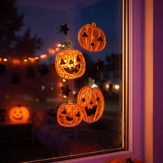 Halloweenové gélové okenné nálepky, 15 × 25 cm – 1 kus
