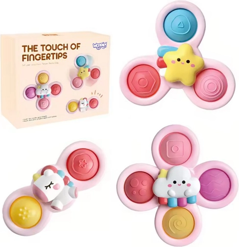 WOOPIE detský kozmický spinner pop-it senzorická hračka ružová, sada 3 ks