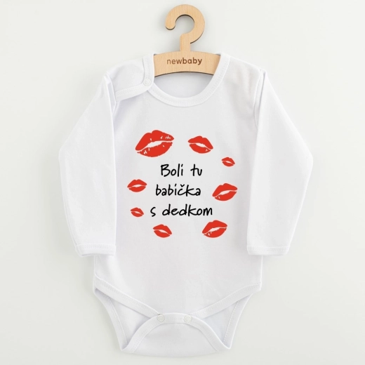 Detské body s potlačou New Baby „Boli tu babička s deduškom“