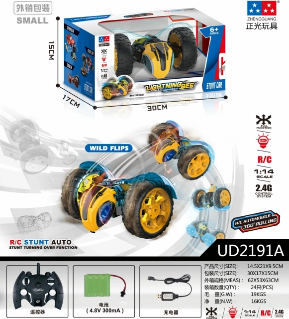 RC trikové auto 1:14 s 360° rotáciou a 2,4 GHz