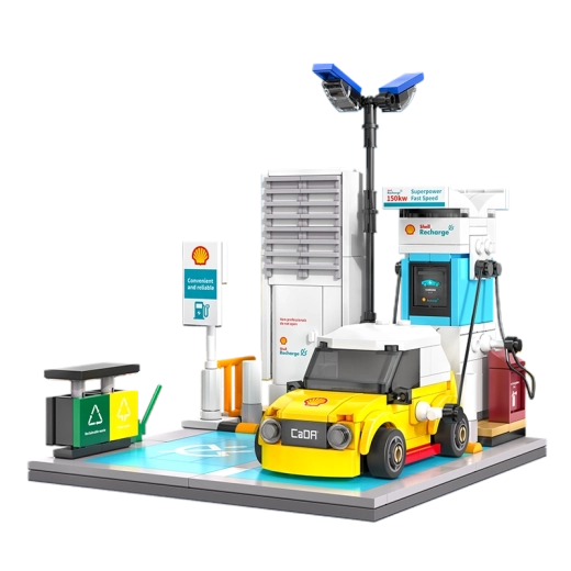 Realistická stanica s funkčným nabíjacím káblom