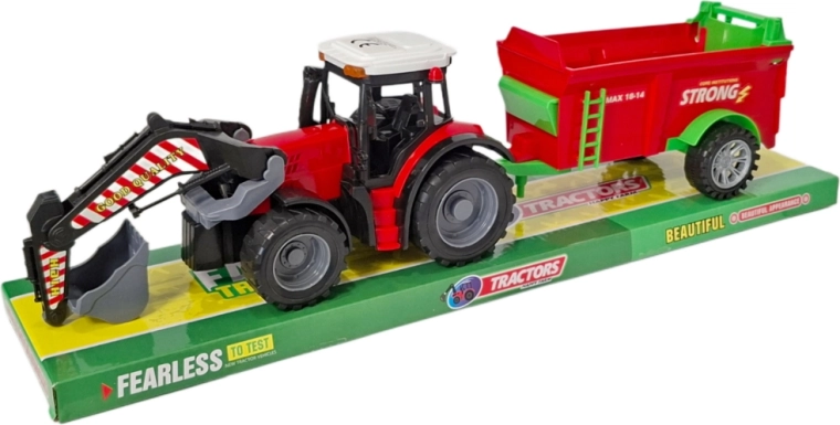 Traktor s prívesom a čelným nakladačom – sada pre malých farmárov