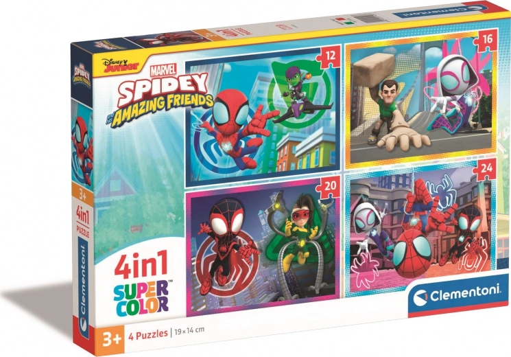 CLEMENTONI Puzzle Spidey a jeho úžasní priatelia 4v1 (12+16+20+24 dielikov)