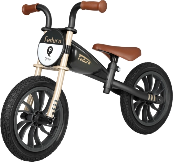 Odrážadlo QPLAY Feduro black/golden pro deti 3–6 rokov