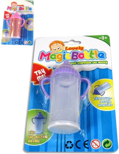 Kúzelná dojčenská fľaštička pre bábiku s miznúcou tekutinou 16 cm - 1 kus