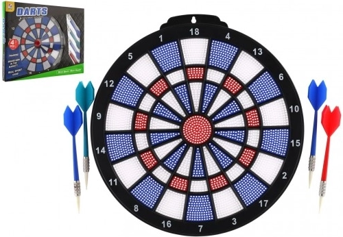Plastový elektronický terč so 4 šípkami, priemer 28 cm