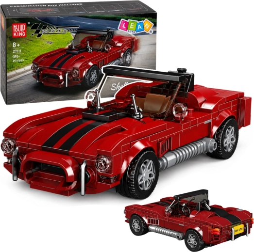 Stavebnica S.Cobra – klasické športové auto červené s vitrínou (391 dielikov)