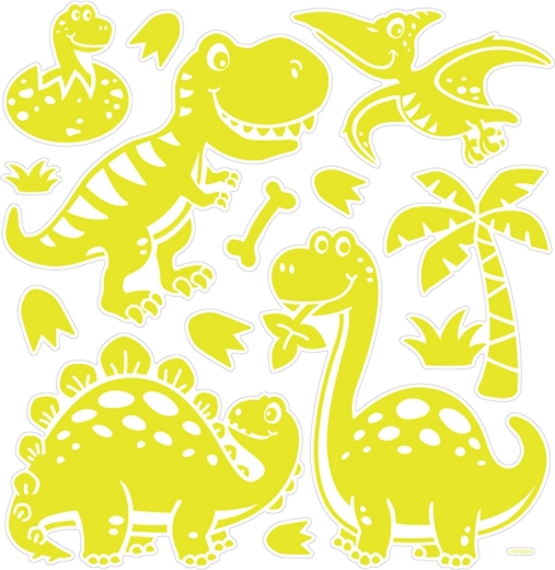 Svieťacie 3D samolepky na stenu – dinosaury