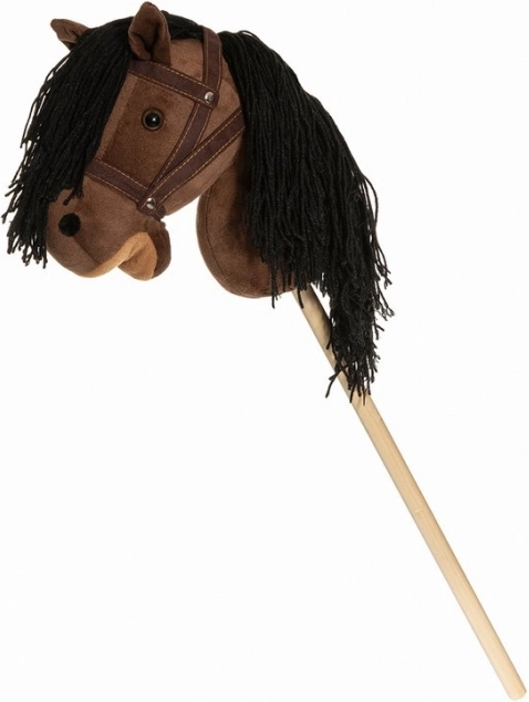 Koník na tyči Hobby Horse hnedý s opraťmi 80 cm