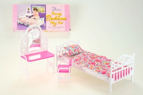 Glorie posteľ a toaletný stolík pre bábiky