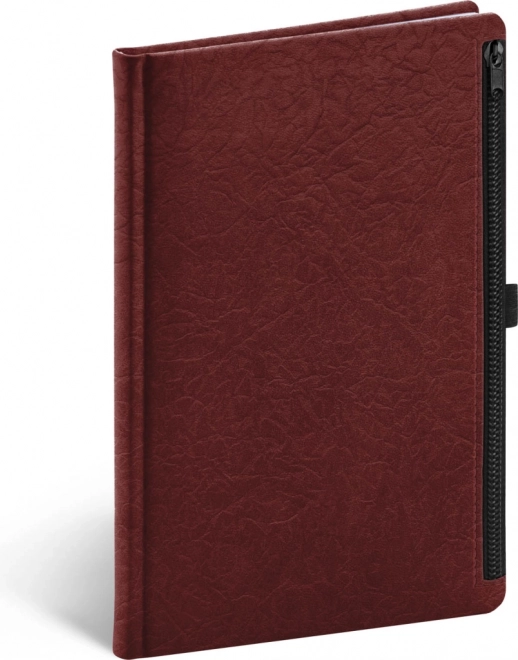 Linajkovaný zápisník s vreckom na zips červený 13 × 21 cm