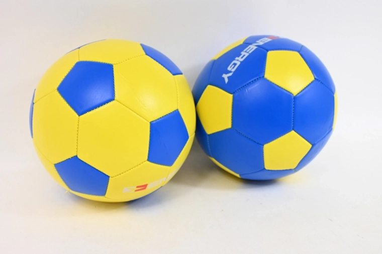 Žlto-modrá futbalová lopta