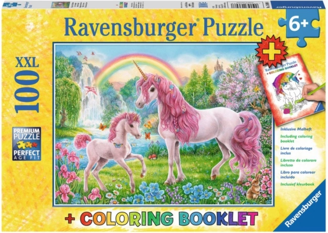 Puzzle Magickí jednorožci XXL 100 dielikov + omaľovánky RAVENSBURGER