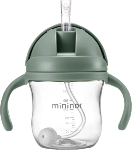 Mininor fľaša so slamkou tritan Willow Green 330 ml