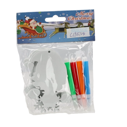 Všetko v jednom: 3 ozdoby + 4 farebné fixky