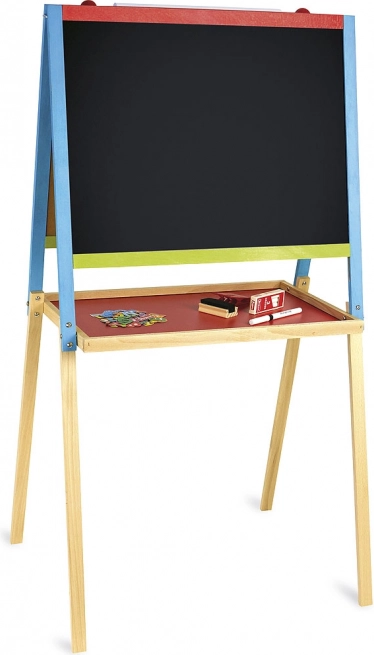 Drevená multiaktívna tabuľa 56 × 43 cm s príslušenstvom
