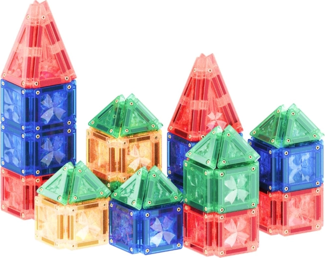 Cleverclixx magnetická stavebnica mini tiles intense pack 28 ks