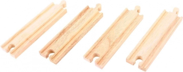 Stredné drevené rovné koľaje Bigjigs Rail 16 cm