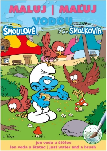 Omaľovánky maľuj vodou A5 – Šmolkovia 15 × 21 cm