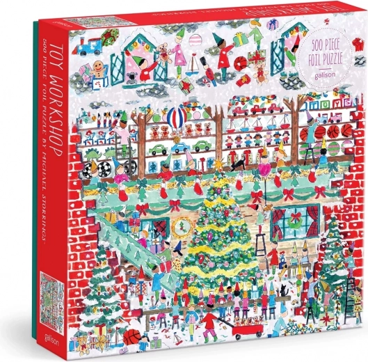 Fóliové puzzle Michael Storrings Vianočná dielňa hračiek 500 dielikov