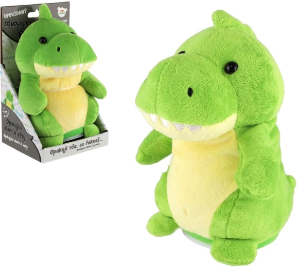 Dinosaurus Rexík – plyšový opakovač viet so zvukom, 18 cm