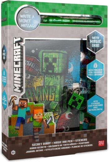 Minecraft tajný denník s kúzelným UV perom a nálepkami