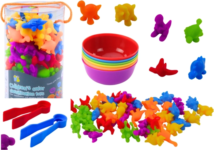 Vzdelávacia triediaca sada učenia farieb a počítania Dinosaury 48 ks